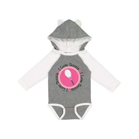

Inktastic I Love Tennis Pink Gift Baby Girl Long Sleeve Bodysuit