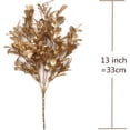 thumbnail image 5 of 2/4PCS Artificial Golden Leaves Plants for Christmas Decoration, Fake Plant Bush Grass Fern Bushes Faux Shrubs Greenery Indoor Outside Planter Vase Filler Festival Home Décor, 5 of 8