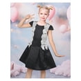 thumbnail image 2 of Sunny Fashion Girls Black Dress With White Lace Bow Cap Sleeve Casual Party 5 Years, 2 of 7