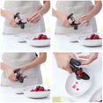 thumbnail image 5 of Deshuesador de cerezas, deshuesador de cerezas con taza de soporte de silicona suave y varilla de acero inoxidable, deshuesador de frutas para hacer mermelada de cerezas, gelatina, cocinar (negro), 5 of 5