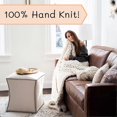 thumbnail image 3 of Chunky Knit Blanket Throw Hand Knit with Jumbo Chenille Yarn (50"x50", Cream White), 3 of 4