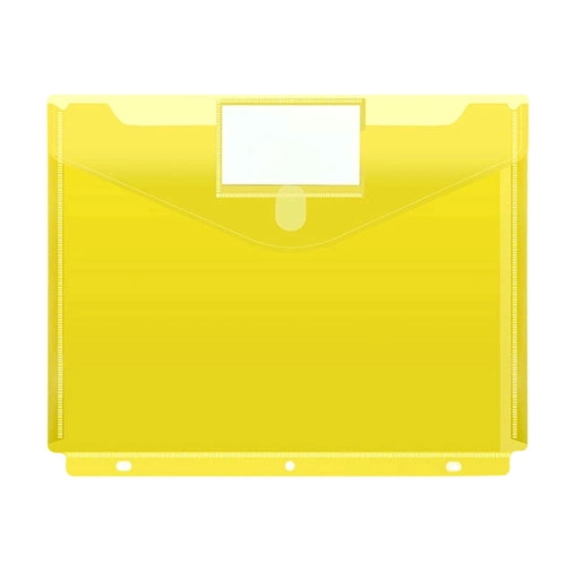 D 3 Hole A4 Document Pouch With Transparent Label Window Snap Button Closure Water Resistant Lightweight For 3 Ring Binders School Office And Home
