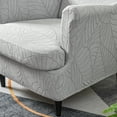 thumbnail image 5 of Eurhowing Stretch Wingback Chair Slipcover, 2-Piece Jacquard Armchair Cover with Cushion Cover, Washable Non-Slip Wingchair Protector for Living Room Bedroom, Light Gray, 5 of 8