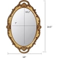 thumbnail image 3 of Espejo de pared decorativo antiguo ovalado de 14,5 x 10 pulgadas, espejo colgante vintage, 3 of 5