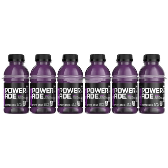 POWERADE Grape, ION4 Electrolyte Enhanced Fruit Flavored Sports Drink w/ Vitamins B3, B6, and B12, Replenish Sodium, Calcium, Potassium, Magnesium, 12 fl oz, 12 Pack