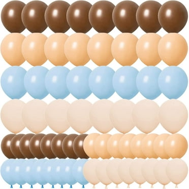 Balloons Blue Brown Beige 64pcs Macaroon Blue Balloons Coffee Brown Latex Balloons Sand White Cream Balloons Apricot Helium Balloons for Boys Baby Shower 1st Birthday Party Wedding Decoration