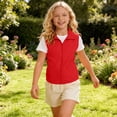 thumbnail image 6 of Jalioing Toddler Kids Outdoor Vest Boys Girls Solid Color Zip Up Collared Vest Casual Summer Travelling Vest with Pocket, 6 of 8