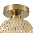 thumbnail image 6 of Bamboo Boho Caged Close to Ceiling Light, Farmhouse Vintage Woven Semi Flush Mount Ceiling Light for Hallway Foyer Bedroom Dining Room Kitchen Balcony, 6 of 7