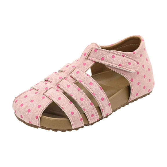 IUJSOY Girls Sandals Toddler Kids Closed Toe Fisherman Summer Sandals Slip on Outdoor Beach Shoes
