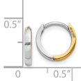 thumbnail image 2 of Beautiful 14k Two-tone 1.75mm Round Hinged Hoop Earrings, 2 of 2