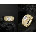 thumbnail image 2 of 3 Carat Moissanite Ring Gold Wedding Band for Men D Color VVS1 Clarity Square Mens Diamond Rings 925 Sterling Silver Promise Ring for Him Size 7-12, 2 of 8