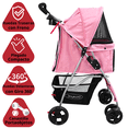 thumbnail image 2 of Carriola para Mascotas Cochecito para Perros y Gatos Pequeños - Medianos Plegable Cesta de Almacenamiento Ruedas con Freno - Rosa, 2 of 7