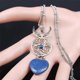 thumbnail image 4 of Collar de acero inoxidable con piedra natural Triskelion y luna de brujería para mujer, collar con nudo irlandés, joyería Collane N4268s02,50 cm JZP SR lan, 4 of 5