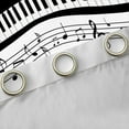 thumbnail image 2 of Manfei White Black Piano Black Out Curtains, Musical Note Music Curtains Pack of 2 (42x63 Each), Teens Kids Child Bedroom Curtains, Curtains Blackout Home Decor, 2 of 6