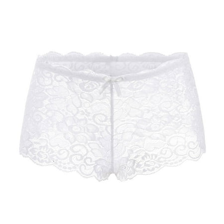 

Bikini Underwear for Women Soft Boxer Assorted Ladies Brief Ultra Lace Panties for Women White XXXXL