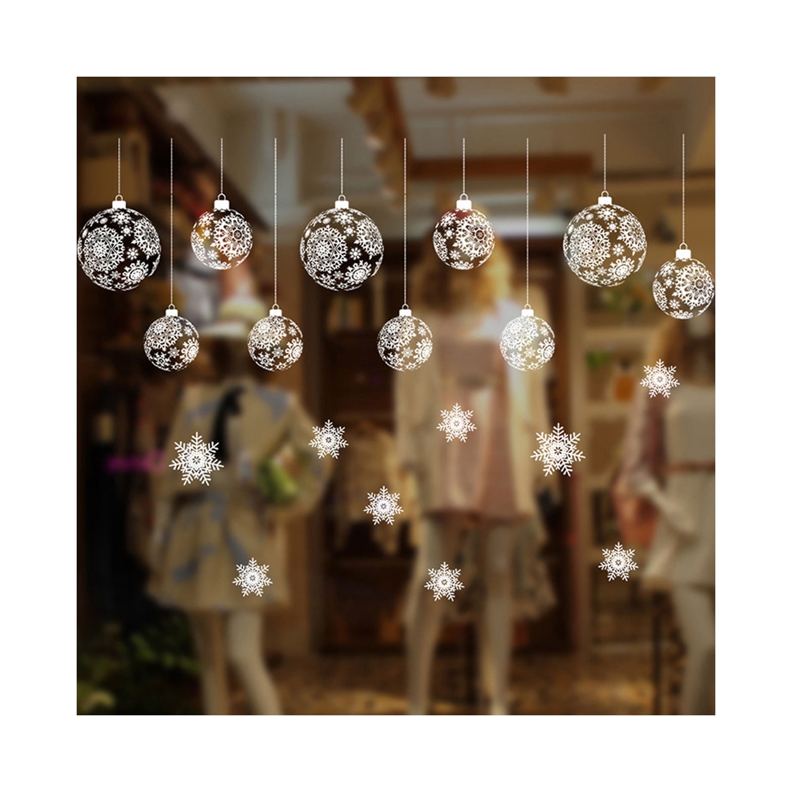 Dserhfy 1 Set DIY Nice-looking Christmas Stickers Christmas Snowman Santa Claus Pattern Non-adhesive Static Stickers Party Supplies