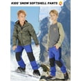 thumbnail image 5 of POENTAB Boy's Kids Youth Ski Snow Pants Windproof Waterproof Hiking Pant Expandable Waist Soft Shell Winter Warm Insulated Trousers Blue 6-7, 5 of 7