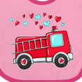 thumbnail image 4 of Inktastic Valentine Fire Truck with Hearts Boys or Girls Baby Bib, 4 of 4