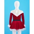 thumbnail image 4 of Zaldita Kids Girls Christmas Dress up Velvet Dance Dress Stand Collar Tutu Dress Winter Party Red 10, 4 of 6