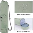 thumbnail image 2 of Yoga Mat Bag with Water Bottle Pocket and Wet Bottom Bag, Green Storage Bag, 2 of 5
