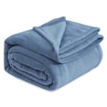 thumbnail image 1 of Manta de cama, forro polar, tamaño king, franela azul lavada, 1 of 8