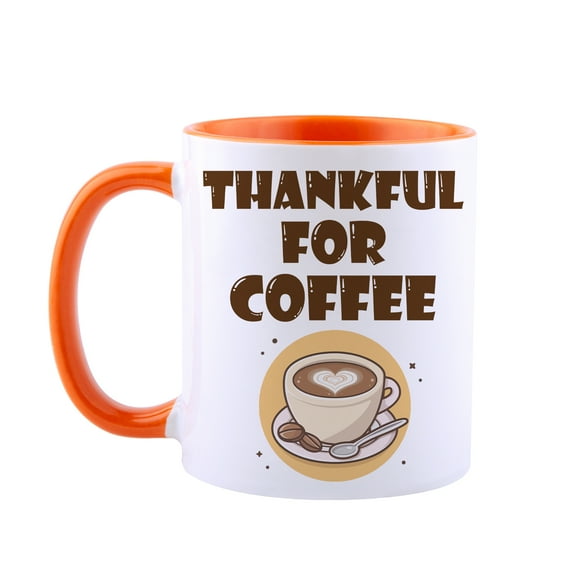 Funnli Thankful for Coffee Mug for Women or Men, Thanksgiving Day Gift Tea Cup, Funny Birthday Gift Mug