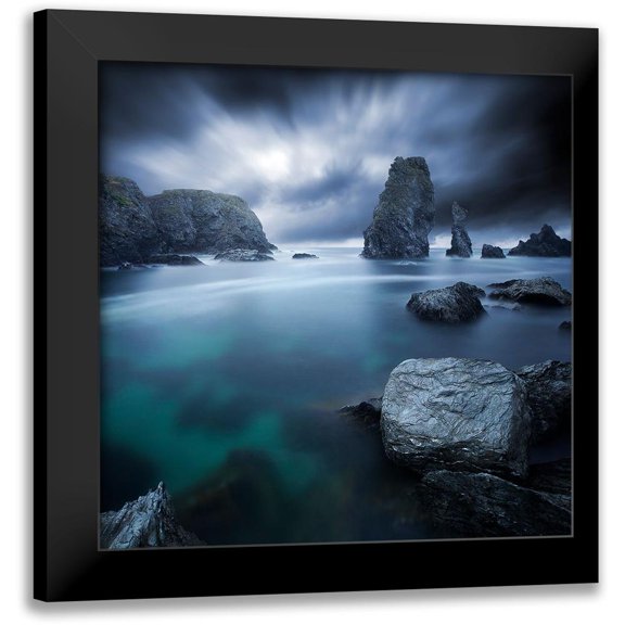 Del Grosso, Sebastien 12x12 Black Modern Framed Museum Art Print Titled - Turquoise