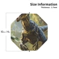 thumbnail image 2 of Honeii Ferocious Dinosaur Print Leather Coaster Set of 4, Ideal for Safeguarding Your Furniture from Drinks Spills and Effortless Cleanup-Octagon, 2 of 6