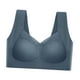 thumbnail image 2 of sin costuras para mujer, ropa interior, tirantes anchos, sin aros, cómodo, transpirable, sin costuras, Bralette, es diarios, jersey Azul oscuro Yinane  Sujetador sin costuras, 2 of 8
