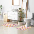 thumbnail image 6 of Yayeee Bath Rug for Bathroom Floor Non Slip Rectangle Fluffy Soft Absorbent Mat, 16"x24", Yellow Pink Stars, 6 of 7