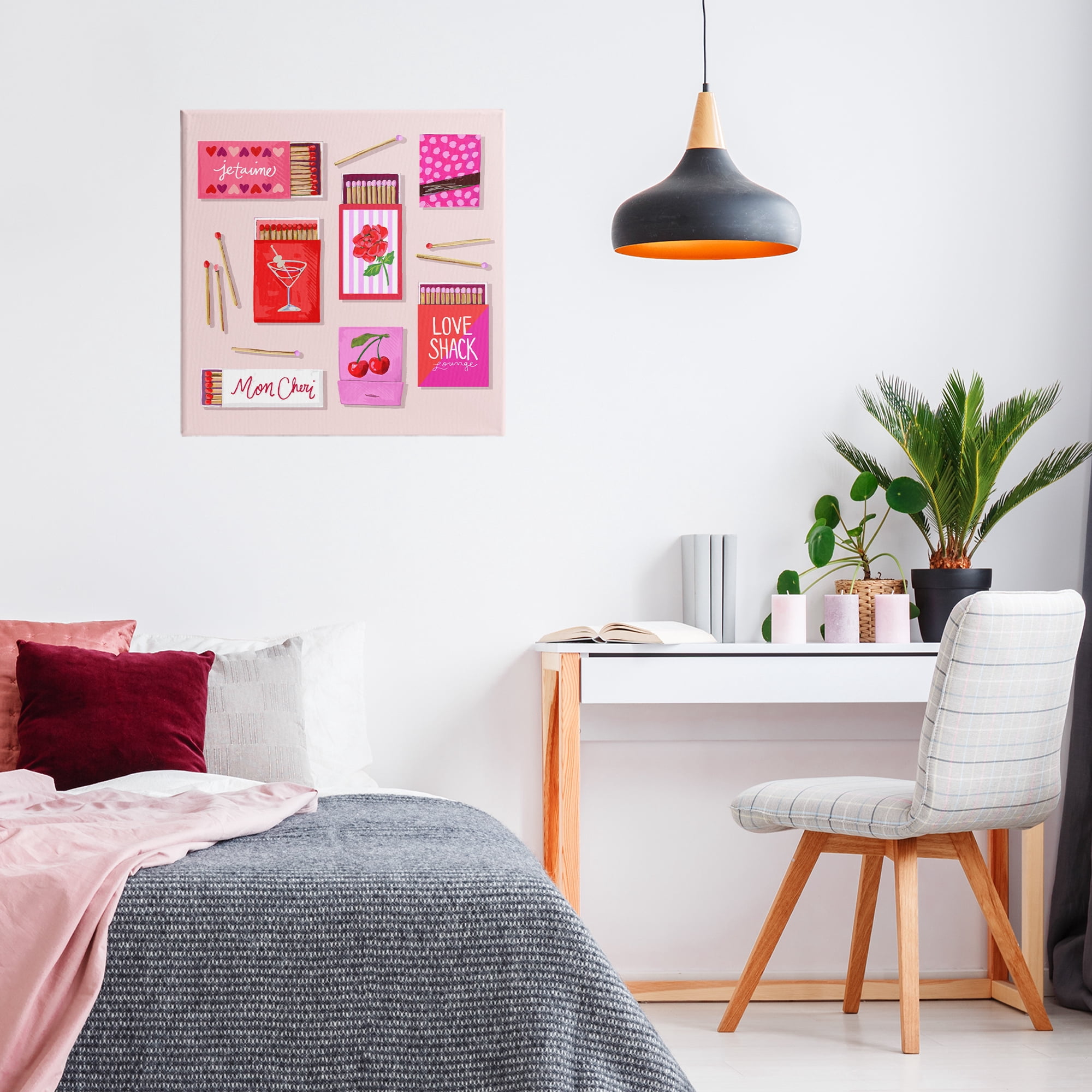 Stupell Industries Je T'aime Romantic Matchbox Set Canvas Wall Art, design by Rachael Reese