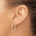 thumbnail image 3 of 14k Rose Gold Polished 2.5mm Lightweight Tube Hoop Earrings - 21mm, 3 of 6