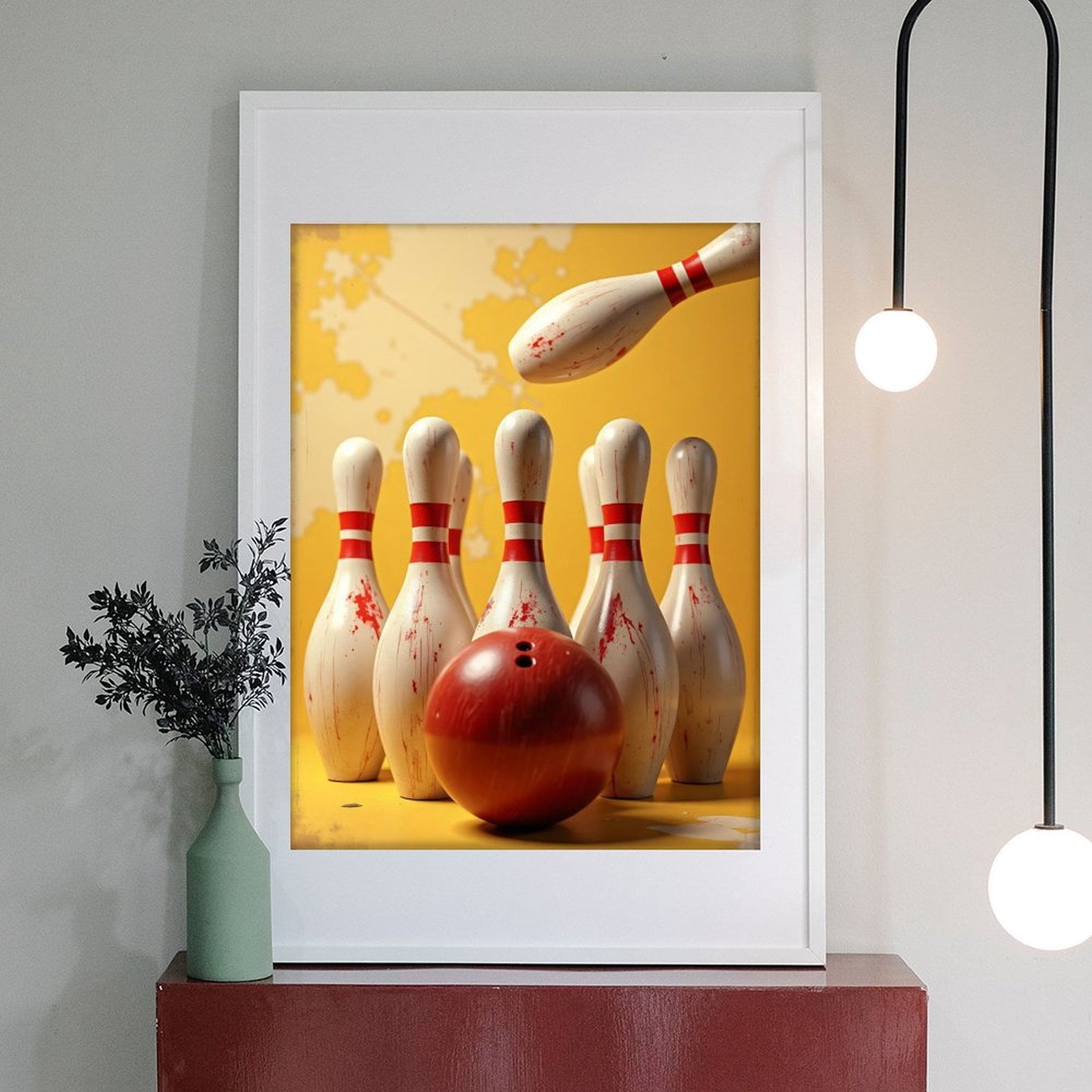 Diamond Art Kits for Adults - Classic Bowling Print No.19 5D Frameless Dimond Painting Kit for Adults Beginner, Round Diamond Kits for Home Wall Decor, Gift for Women
