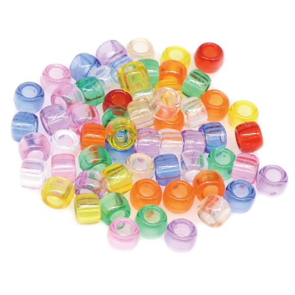 12 Packs: 580 ct. (6,960 total) Multicolor Transparent Pony Beads by Creatology - 6mm x 9mm