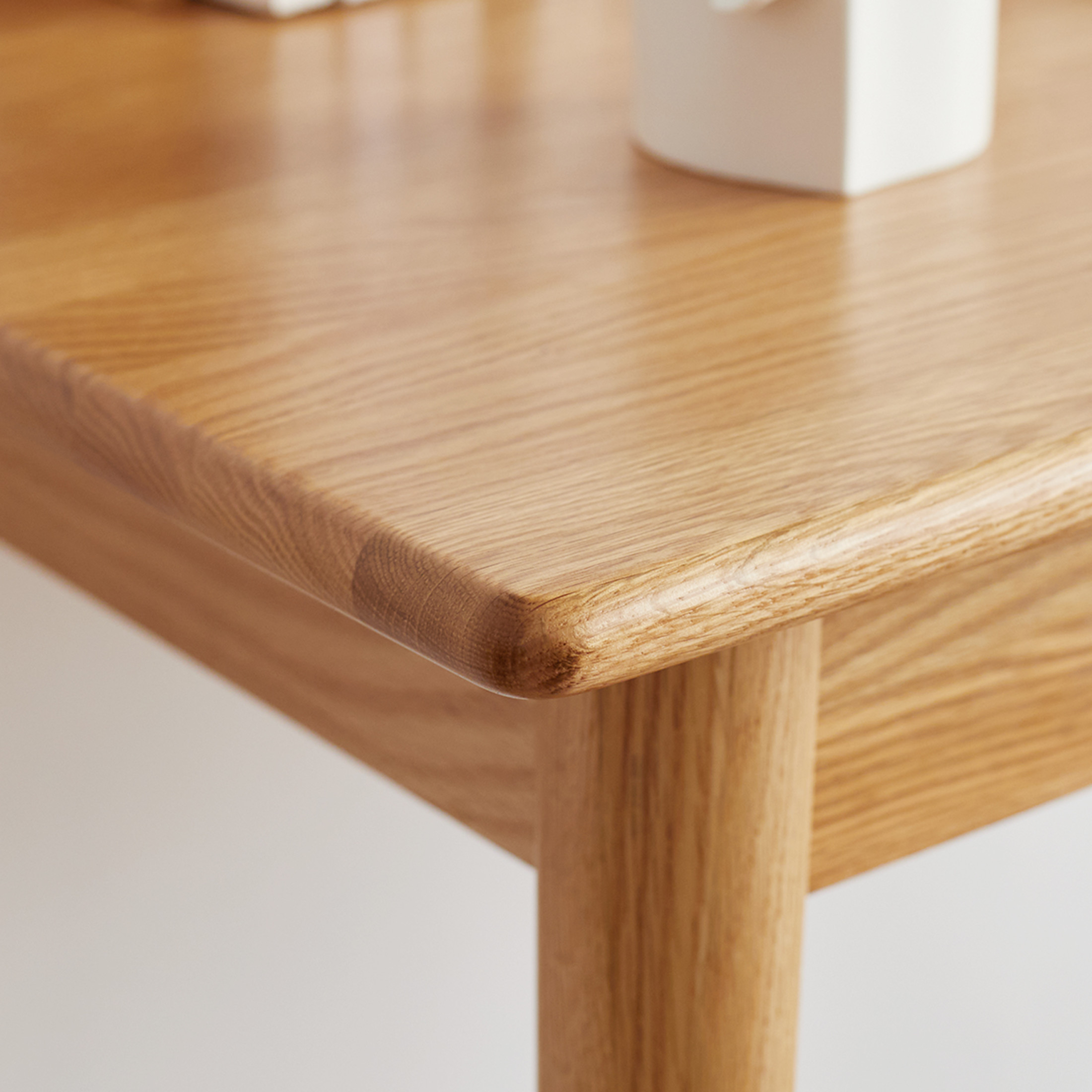 100% Solid Oak Wood Computer Desk, Slim Study Table with Storage Drawer, Natural Wood Grain Work or Dressing Table, Simple Home Office Furniture, Oak