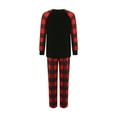 thumbnail image 5 of Family Matching Christmas Pajamas Set 2021 Santa Printed Sleepwear Long Sleeve Tops Plaid Pants for Baby Adults, 5 of 10