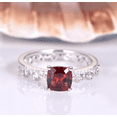thumbnail image 3 of HeartsAndYou 1.5ct Natural Garnet & Diamond Engagement Ring Bridal Set 14k SOLID White Gold, 3 of 9