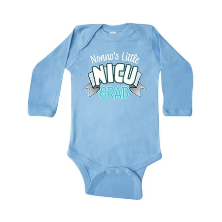 

Inktastic Nonno s Little Nicu Grad in Blue with Banner Gift Baby Boy or Baby Girl Long Sleeve Bodysuit