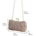 thumbnail image 2 of Glamorous Gold Rhinestone Pleated Evening Clutch for Women - Elegant Shiny Small Purse with Detachable Chain Strap for Single Shoulder or Handheld Carry, Perfect for Weddings, Proms, Cocktails, and, 2 of 7