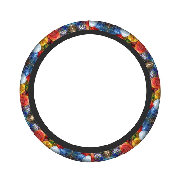 Naloa Easter Eggs Elastic Steering Wheel Cover, Auto Steering Wheel Cover – 15 Inch , Comfortable Grip, Fit Suvs,Vans Cars,Trucks
