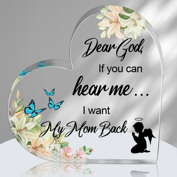 Memorial Gifts for Loss of Mother Acrylic Heart Bereavement Sympathy Condolence in Remembrance Loving Mom Plaque Gifts Funeral Favors Sign Sympathy Gifts for Loss of Mom in Memory of Mom