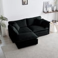 thumbnail image 2 of Llinc Store Chenille 2-Seater Modular Sofa with Footrest, 2 Seater L-Shaped Sectional Couch with 1 Ottoman, Loveseat with Ottoman for Living Room, Black, 2 of 9