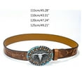 YUUZONE Vintage Western Belt Longhorn Bull Belt Buckle Belt Cowboy Belt