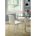 thumbnail image 6 of DeeHome White Color Leatherette 2pcs Dining Chairs Chrome Metal Legs Dining Room Side Chairs, 6 of 8