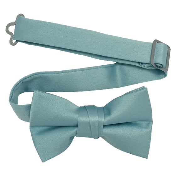 Boy’s Blue Formal Satin Pre-Tied Bow Tie by Spencer J’s Signature Satin Collection
