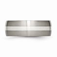 thumbnail image 3 of Titanium/Silver Two-Tone Titanium Brushed With Sterling Silver Inlay 8mm Band (Size 12) Made In China tb211-12, 3 of 4