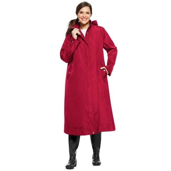 Woman Within Plus Size Long A-Line Raincoat