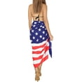 thumbnail image 5 of HAPPY BAY Women's Beachwear Summer Beach Patriotic 4th of July American USA Flag Pareo Bikini Wraps Cover Up Swimwear Sarong Coverups One Size Royal, Stars and Stripes, 5 of 5