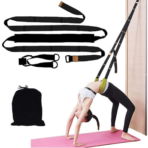 Price Xes Yoga Waist Back Stretch Band - Door Flexibility Tensile Multifunction Assist Training, Leg Stretcher Strap w/ Door Anchor, for Fitness, Dance, Yoga, Gymnastics, Cheerleading, Splits (Black)