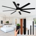 thumbnail image 1 of Ventilador de techo Conciseer Modern de 183 cm con luces y control remoto negro, 1 of 9